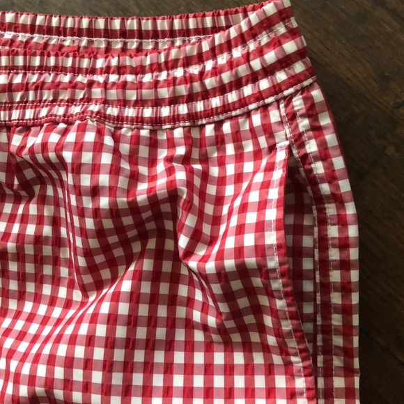 Lacoste 🐊 Swimsuits red and white squares Sz L - Picture 5 of 8